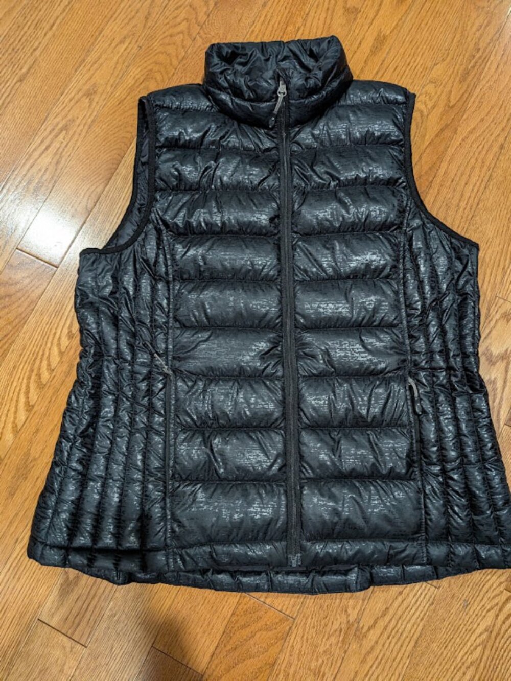 Black down vest - lightweight, womens, large